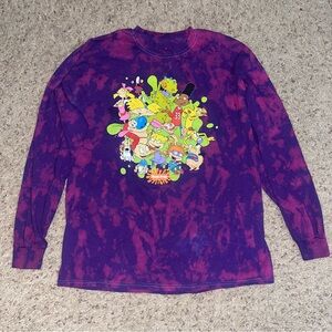 NICKELODEON TYE-DYE CARTOON ADULT LONG-SLEEVE T-SHIRT / LARGE